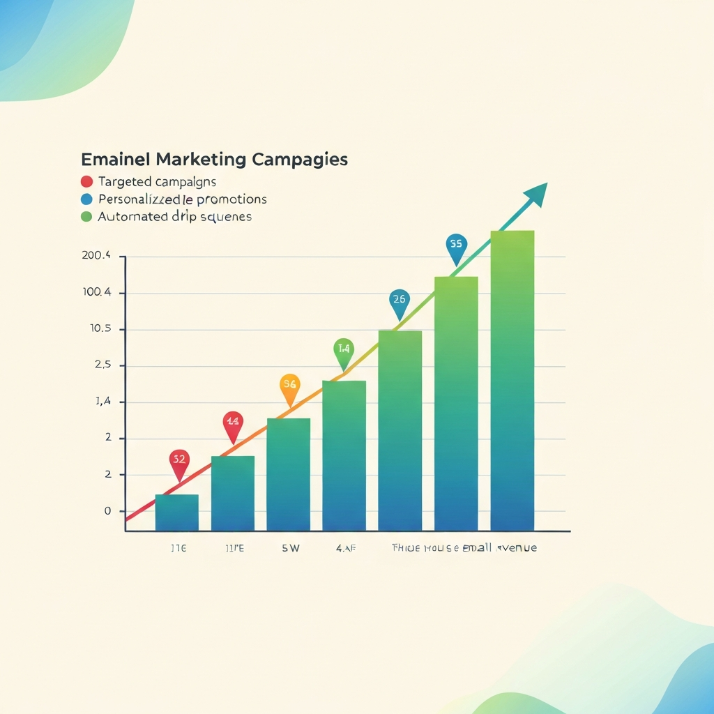 Increasing revenue graph with email marketing