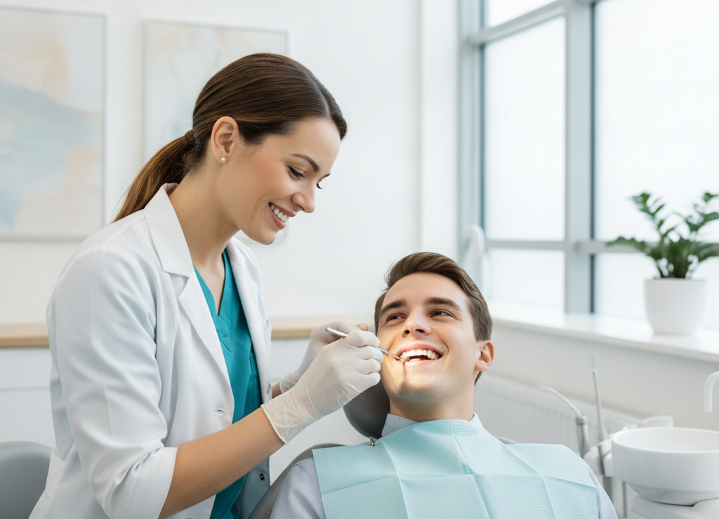 Dentist with a — local seo for dentists