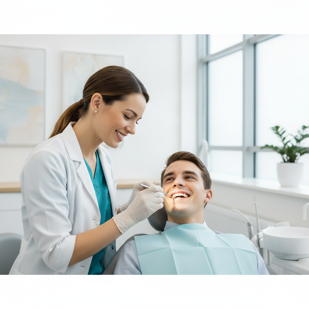 Dentist with a — local seo for dentists