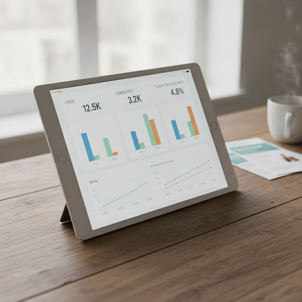 Analytics dashboard showing social