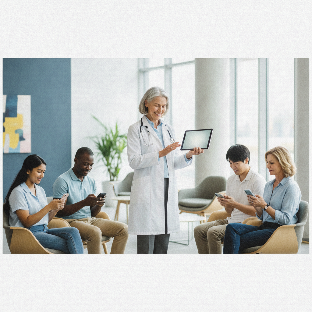 Doctor with tablet — social media marketing for healthcare